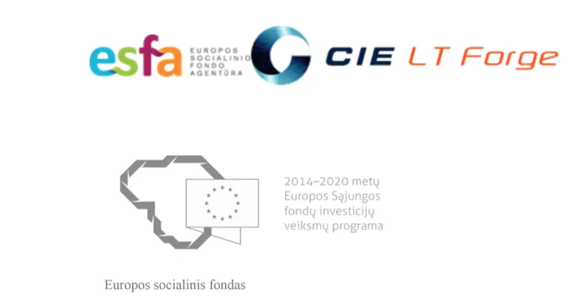 „Darbinių įgūdžių tobulinimas įmonėje UAB CIE LT FORGE“, 2016 liepa - 2019 liepa